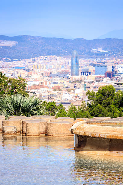 Barcelona panorama with Torre Agbar, Catalonia, Spain