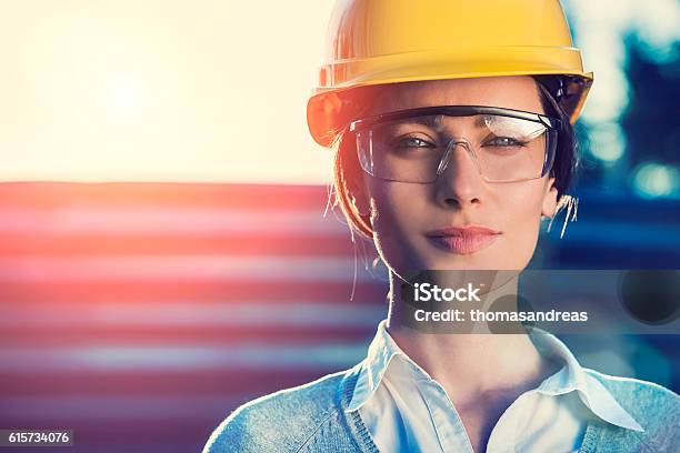 Woman Civil Engineer Or Architect Stock Photo - Download Image Now - Engineer, Women, Construction Site