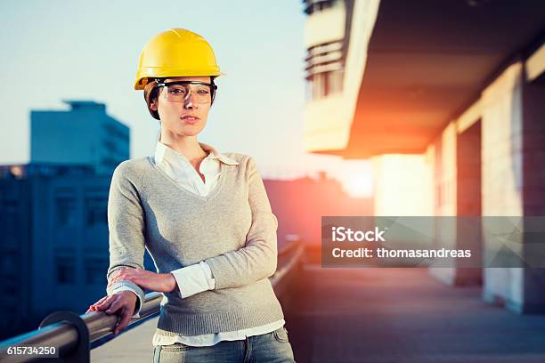 Woman Civil Engineer Or Architect Stock Photo - Download Image Now - Built  Structure, Construction Industry, Adult - iStock