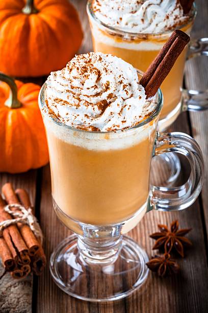 istock Pumpkin spice latte with whipped cream 615734256