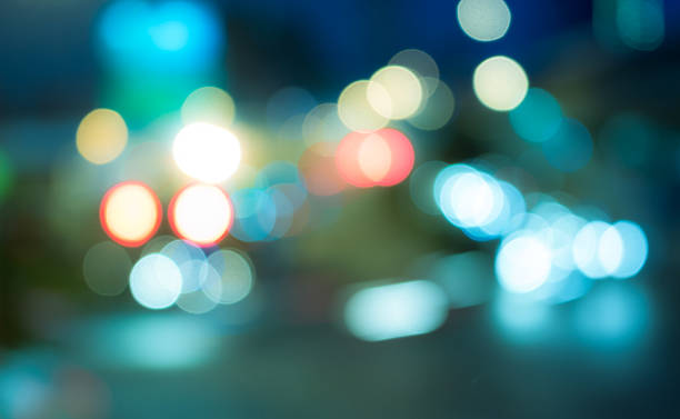istock Abstract blur bokeh in night city background 615735470
