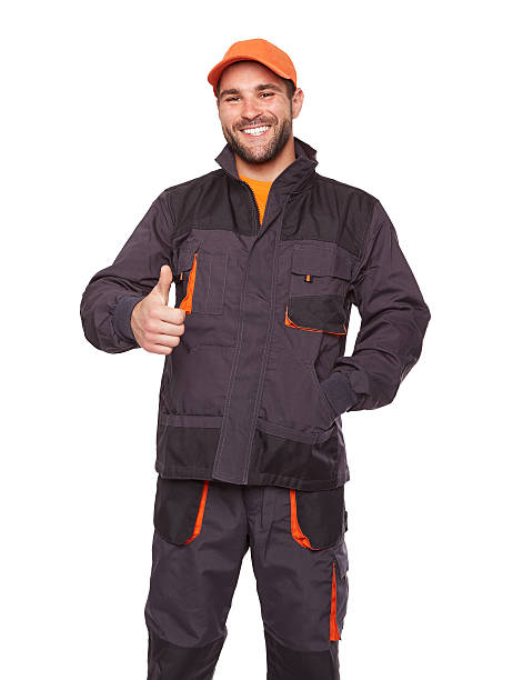 Portrait of worker with thumb up