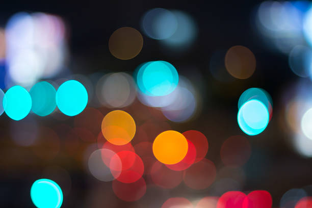 istock Abstract blur bokeh in night city background 615735802