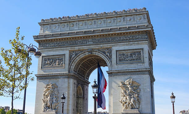 istock The famous Arc de Triomphe landmark in Paris 615737738