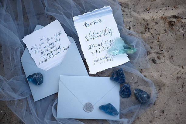 wedding invitation. accessories wedding on the sand