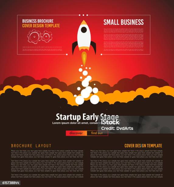 Startup Landing Webpage Or Corporate Design Covers Stock Illustration - Download Image Now - Backgrounds, Brochure, Business