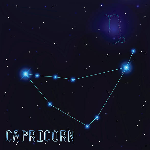 istock The Constellation Of Capricorn. Starry sky. Dark blue background 615738934