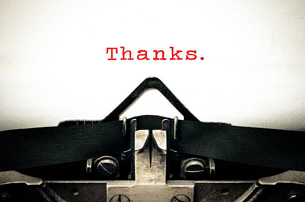 「感謝」という言葉を持つタイプ・ウリッター - typewriter typebar retro revival old ストックフォトと画像