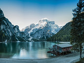 Cold Winter Morning at UNESCO World Heritage Lake Braies