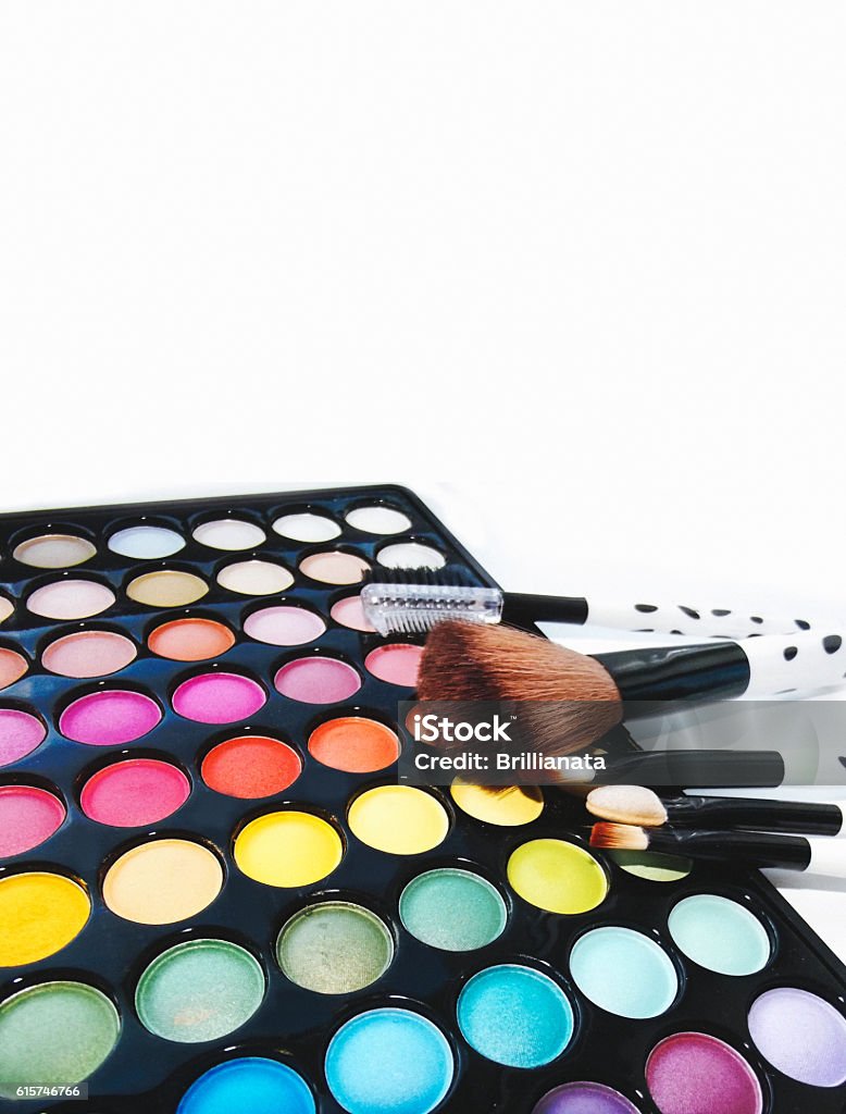 Cosmetic palette shadows with space for text Cosmetic palette of shadows with space for text Abstract Stock Photo