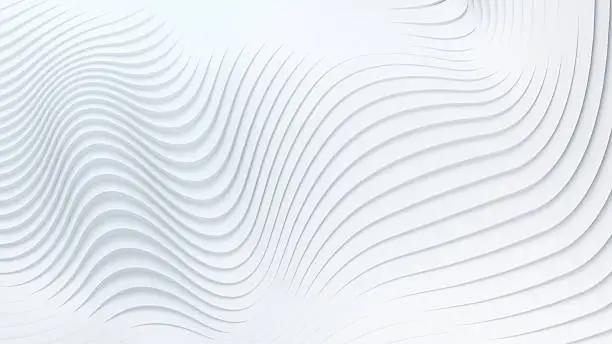Wave band surface Abstract white background 3d rendering