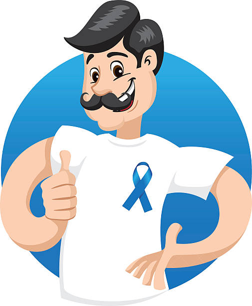 illustrations, cliparts, dessins animés et icônes de novembre bleu, contre le cancer de la prostate, chemise blanche avec du ruban bleu, moustache - surgical pin