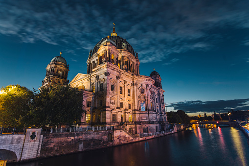 Berlin's cathedral after sunset