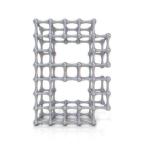 istock Metal lattice font letter B 3D 615795338