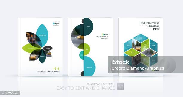 Brochure Template Layout Collection Cover Design Annual Report Stock Illustration - Download Image Now