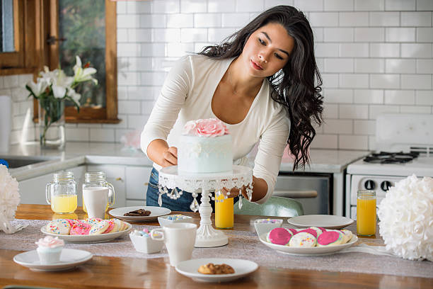 Party design catering stylist home kitchen baking preparing set-up table