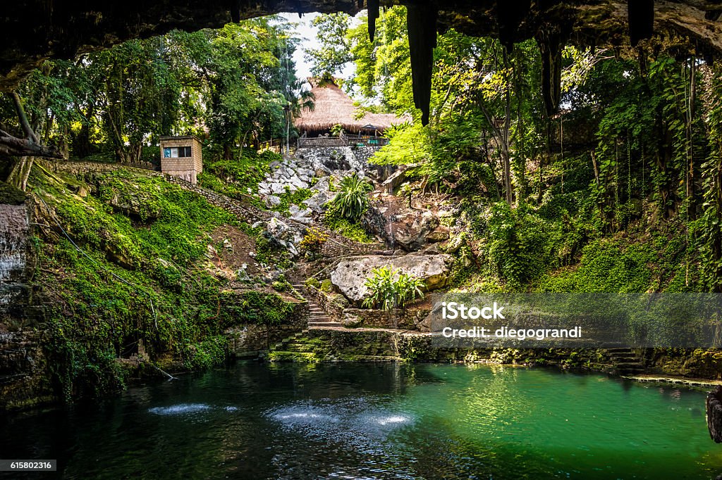 Cenote Zaci - Valladolid, Mexico Cenote Stock Photo