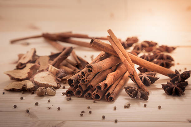 Cinnamon and five spices stock photo