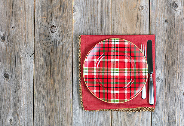 istock Christmas dinner setting and cloth napkin for the festive holida 615807650