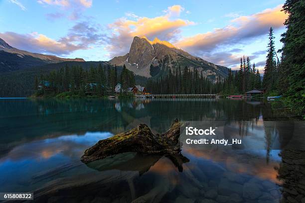 Sunset At Emerald Lake Stock Photo - Download Image Now - Alberta, Banff, Banff National Park