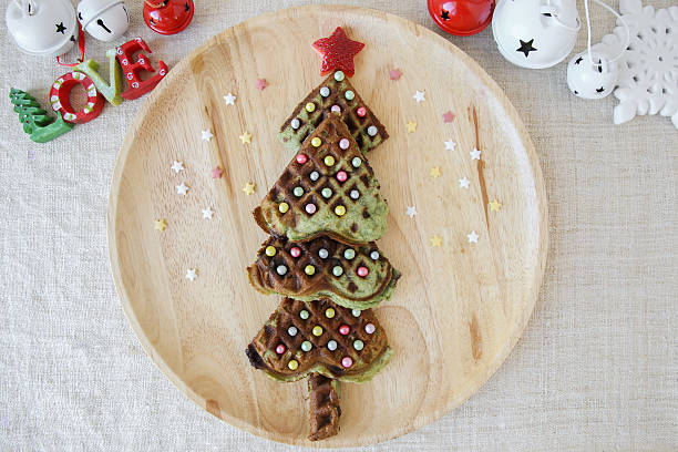 istock Christmas tree pancake breakfast, fun food art for kids 615812640