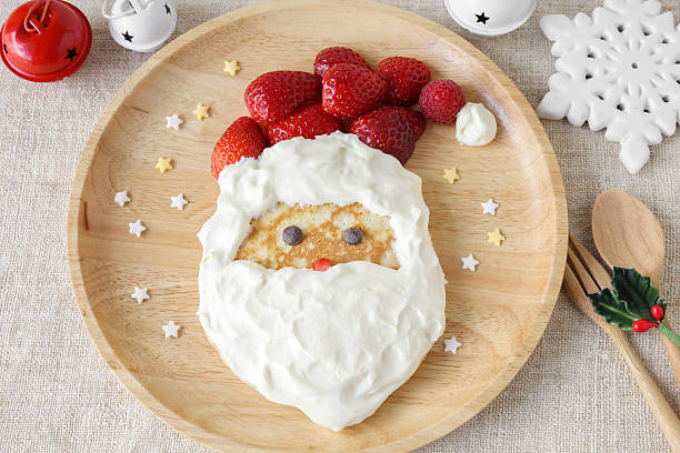 istock Fun homemade santa pancake breakfast for kids 615814208