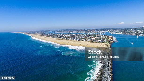 Wedge Newport Beach Stock Photo - Download Image Now - Newport Beach - California, California, Aerial View