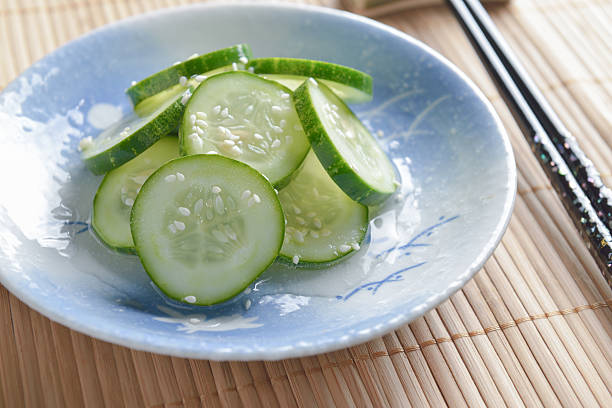 istock Japanese food, cucumber pickles with sesame for side dish image 615817170