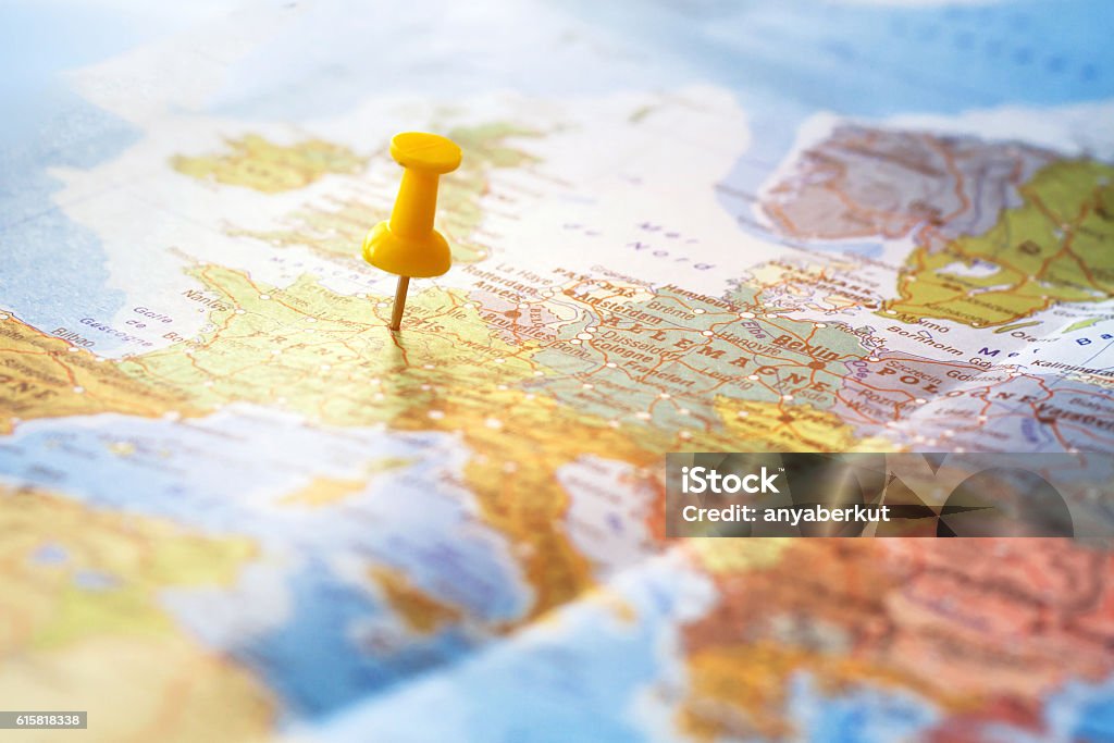 travel destination, pin on the world map travel background, destination on the world map Map Stock Photo