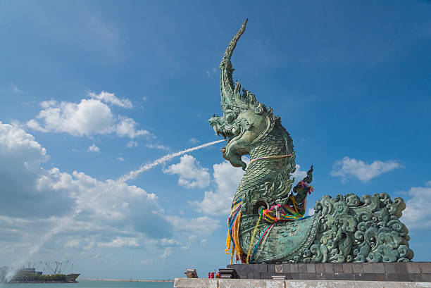 Head of Naga fountain in Songkhla, Thailand