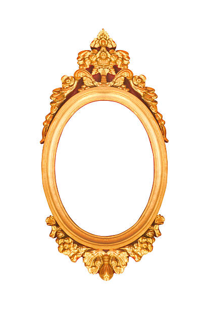 istock Gold color  vintage frame isolated on white background 615820916