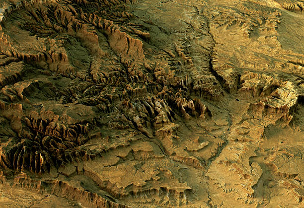 Zion National Park 3D Landscape View West-East Natural Color 3D Render of a Topographic Map of Zion National Park, Utah, USA. virgin river stock pictures, royalty-free photos & images