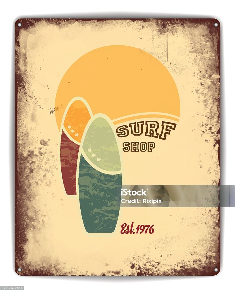 Surf shop tin poster - Royalty-free Surf arte vetorial