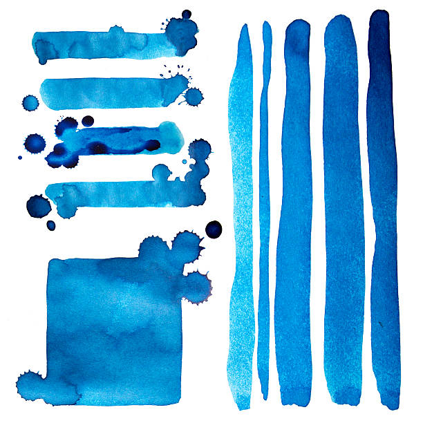 istock Set of isolated ink streaks, stains and drops 615827940