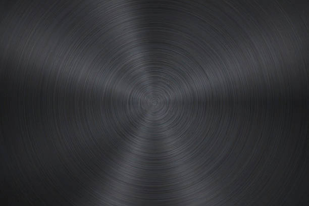kreisförmige gebürstete metalltextur - backgrounds black background textured metal stock-grafiken, -clipart, -cartoons und -symbole