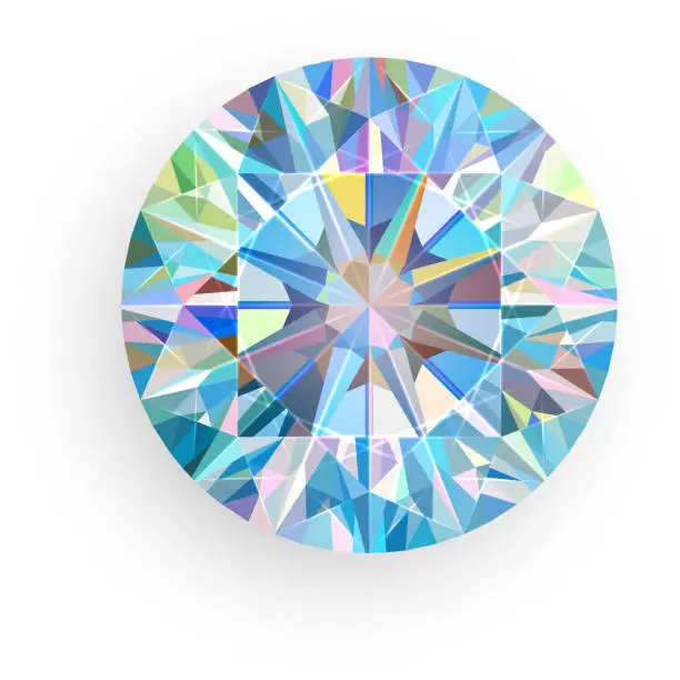 Vector illustration of Diamond isolated on white background. Vector