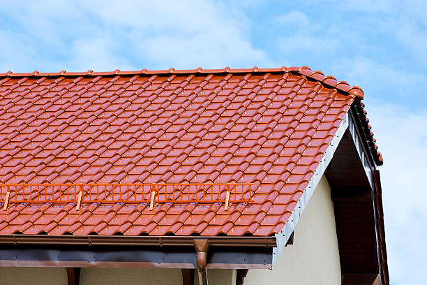 istock Modern roof of the red glazed ceramic tile 615836662