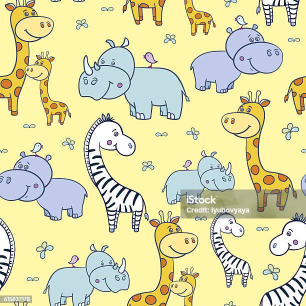 Pattern With Zebras And Hippogiraffe401 Stock Illustration - Download Image Now - Abstract, Africa, Animal