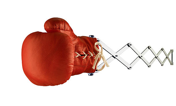 Red boxing glove stock photo