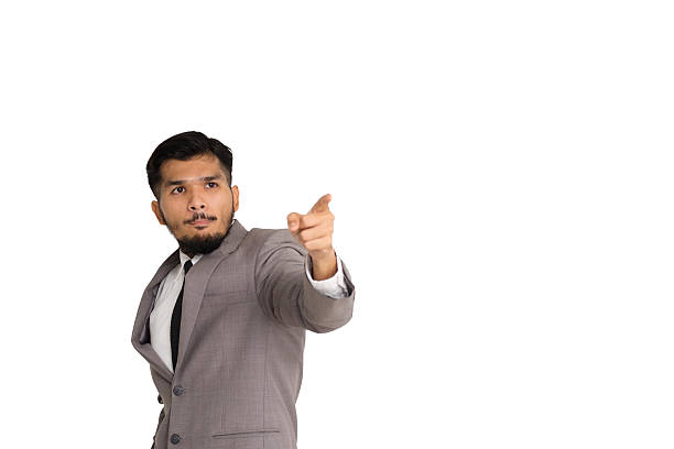istock CEO or Businessman finger pointing target on white background. 615839228