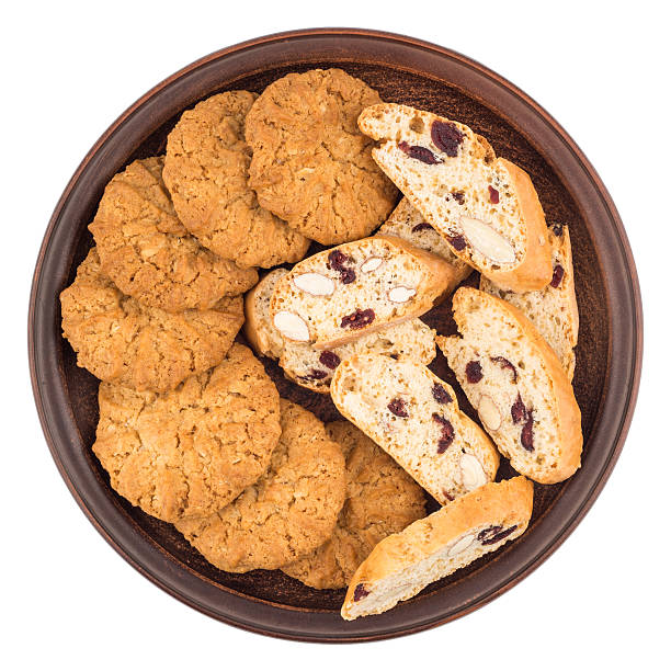 istock Cookies with raisins in a ceramic plate. 615840862