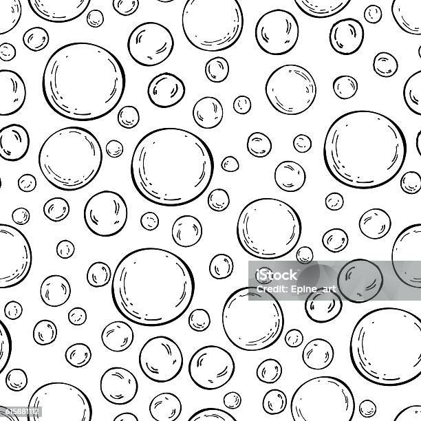 Seamless Soap Bubbles Pattern Vector Hand Drawn Background Stock Illustration - Download Image Now