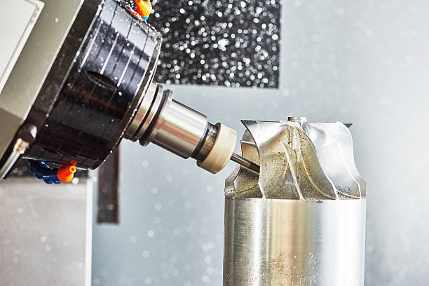 istock industrial metalworking cutting process by milling cutter 615882314