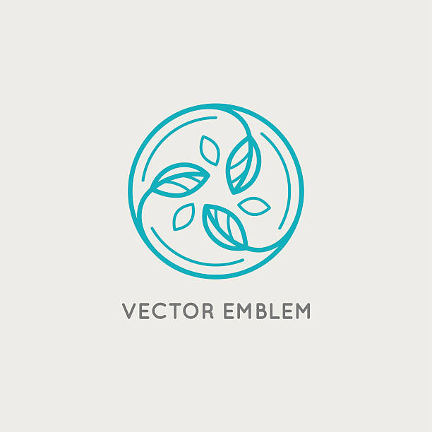 векторный дизайн логотипа - косметика и концепция красоты - tea organic single flower flower stock illustrations