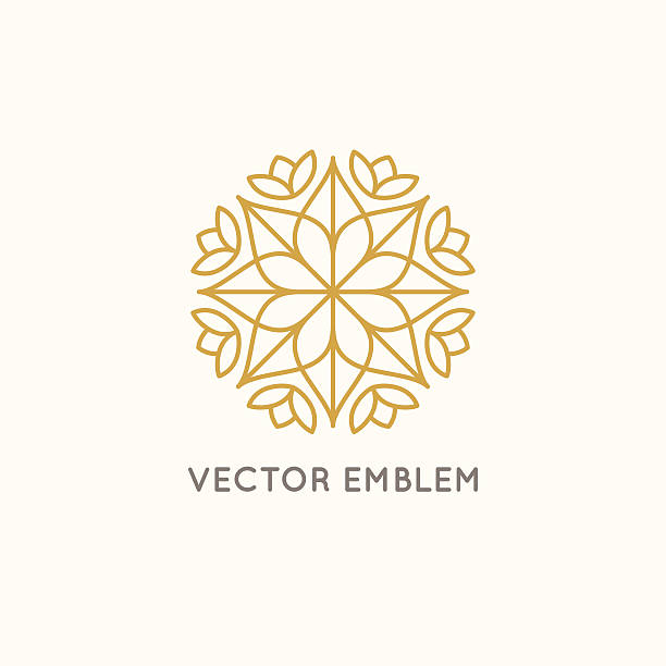 ilustrações de stock, clip art, desenhos animados e ícones de vector logo design - cosmetics and beauty concept - mandala