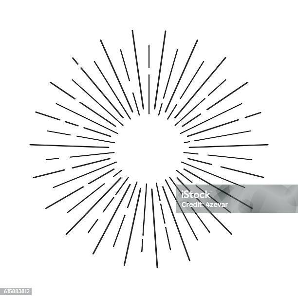 Sun Rays Draw Sun Rays Hand Drawn Linear Drawing Stock Illustration - Download Image ...