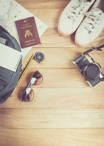 istock Accessories for travel concept. 615885286