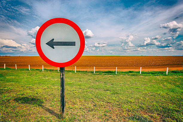 istock Road sign in Brazil coutryside 615886180