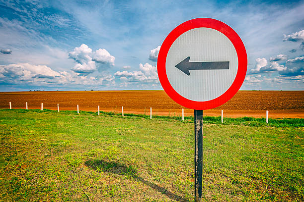 istock Road sign in Brazil coutryside 615887200