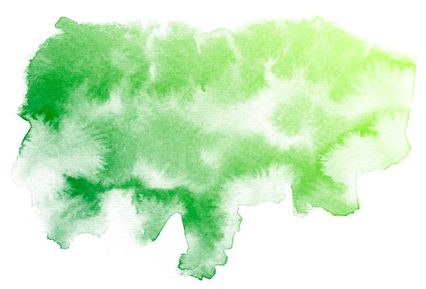 istock Abstract green watercolor background. 615887878